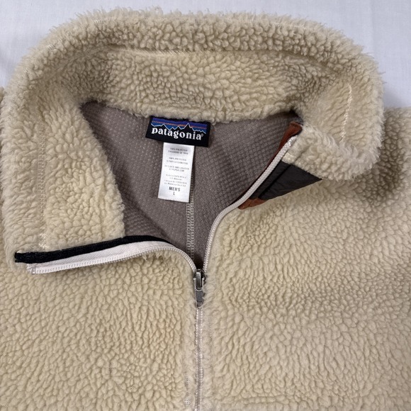 JACKET Vintage Patagonia MENS LARGE Classic Retro X Deep Pile Oatmeal Fleece - Picture 3 of 9